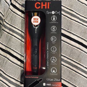 CHI Spin n Curl Ceramic Rotating Curler 1" in Matte Black